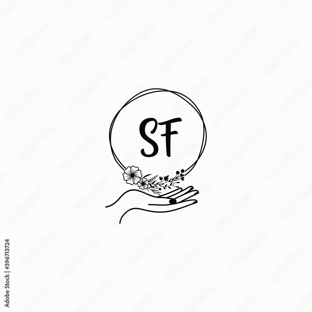 Initial SF Handwriting, Wedding Monogram Logo Design, Modern Minimalistic and Floral templates for Invitation cards Initial SF Handwriting, Wedding Monogram Logo Design, Modern Minimalistic and Floral templates for Invitation cards