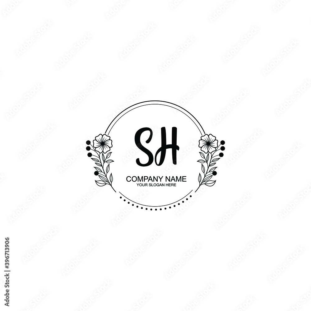 Initial SH Handwriting, Wedding Monogram Logo Design, Modern Minimalistic and Floral templates for Invitation cards Initial SH Handwriting, Wedding Monogram Logo Design, Modern Minimalistic and Floral templates for Invitation cards