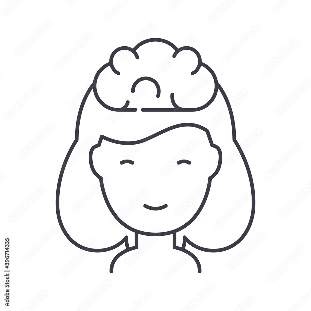 Mind icon, linear isolated illustration, thin line vector, web design sign, outline concept symbol with editable stroke on white background. Mind icon, linear isolated illustration, thin line vector, web design sign, outline concept symbol with editable stroke on white background.
