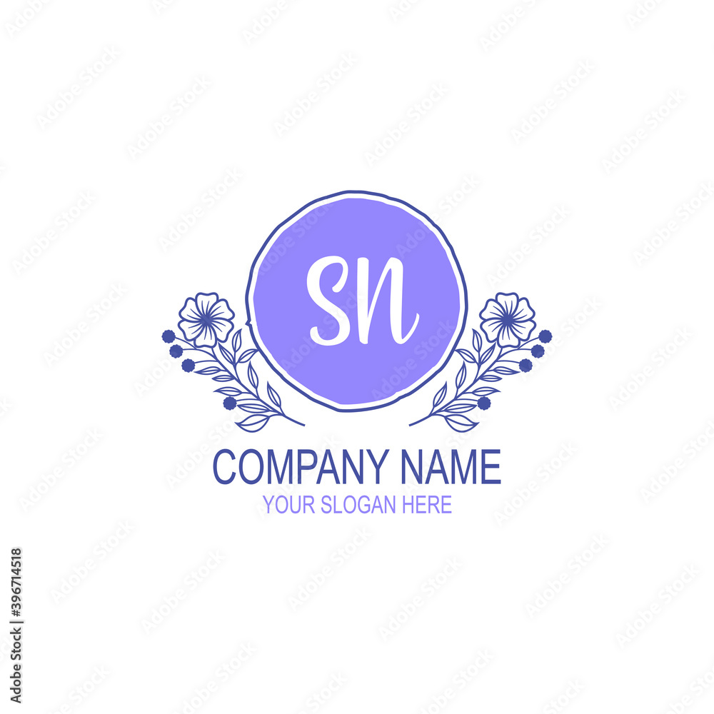 Initial SN Handwriting, Wedding Monogram Logo Design, Modern Minimalistic and Floral templates for Invitation cards Initial SN Handwriting, Wedding Monogram Logo Design, Modern Minimalistic and Floral templates for Invitation cards