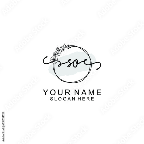 Initial SO Handwriting, Wedding Monogram Logo Design, Modern Minimalistic and Floral templates for Invitation cards