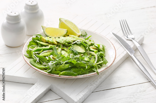 Fresh green salad with avoc...