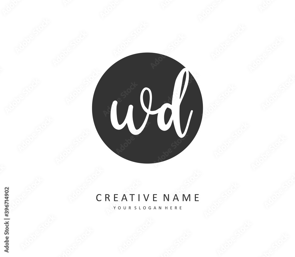 WD Initial letter handwriting and signature logo. A concept handwriting initial logo with template element. WD Initial letter handwriting and signature logo. A concept handwriting initial logo with template element.