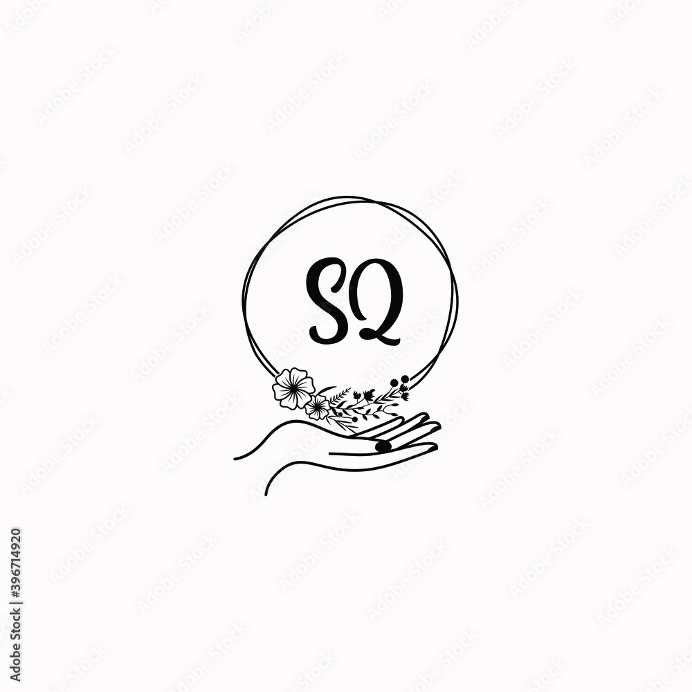 Initial SQ Handwriting, Wedding Monogram Logo Design, Modern Minimalistic and Floral templates for Invitation cards Initial SQ Handwriting, Wedding Monogram Logo Design, Modern Minimalistic and Floral templates for Invitation cards