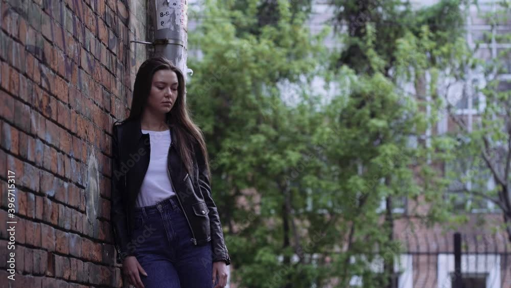 portrait of a girl in an urban environment. time-lapse portrait of a girl in an urban environment. time-lapse
