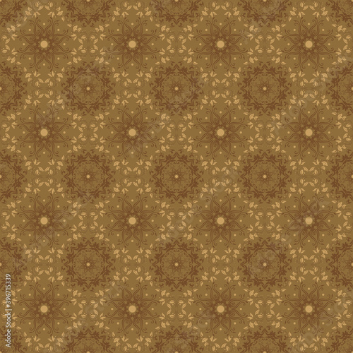 Traditional abstract pattern for Java batik with smooth brown color design.