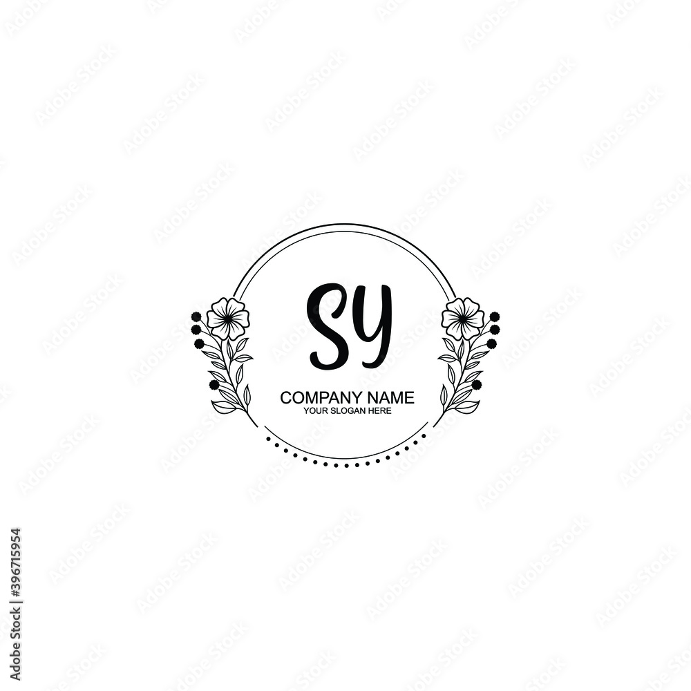 Initial SY Handwriting, Wedding Monogram Logo Design, Modern Minimalistic and Floral templates for Invitation cards Initial SY Handwriting, Wedding Monogram Logo Design, Modern Minimalistic and Floral templates for Invitation cards