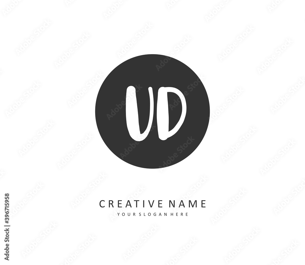 UD Initial letter handwriting and signature logo. A concept handwriting initial logo with template element. UD Initial letter handwriting and signature logo. A concept handwriting initial logo with template element.