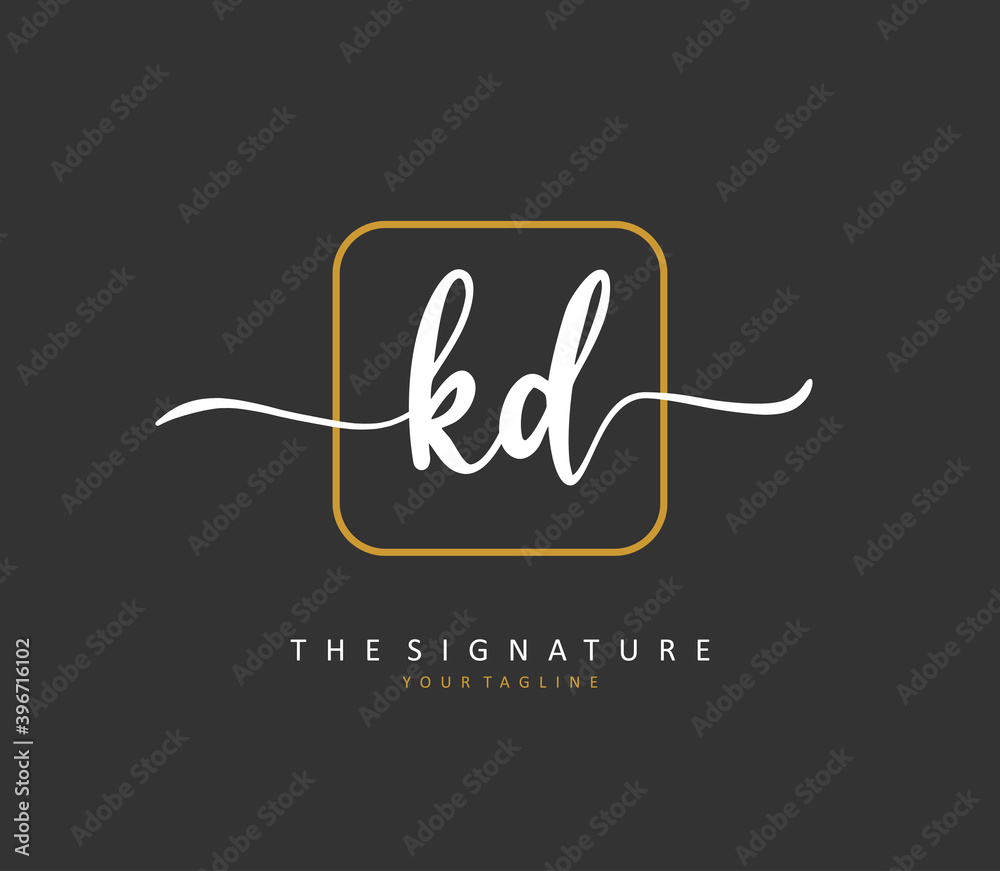 KD Initial letter handwriting and signature logo. A concept handwriting initial logo with template element. KD Initial letter handwriting and signature logo. A concept handwriting initial logo with template element.