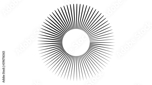 Radial speed Lines in Spiral Form for comic books . fireworks Explosion background . Vector Illustration . Starburst round Logo . Circular Design element . Abstract Geometric star rays . Sunburst .