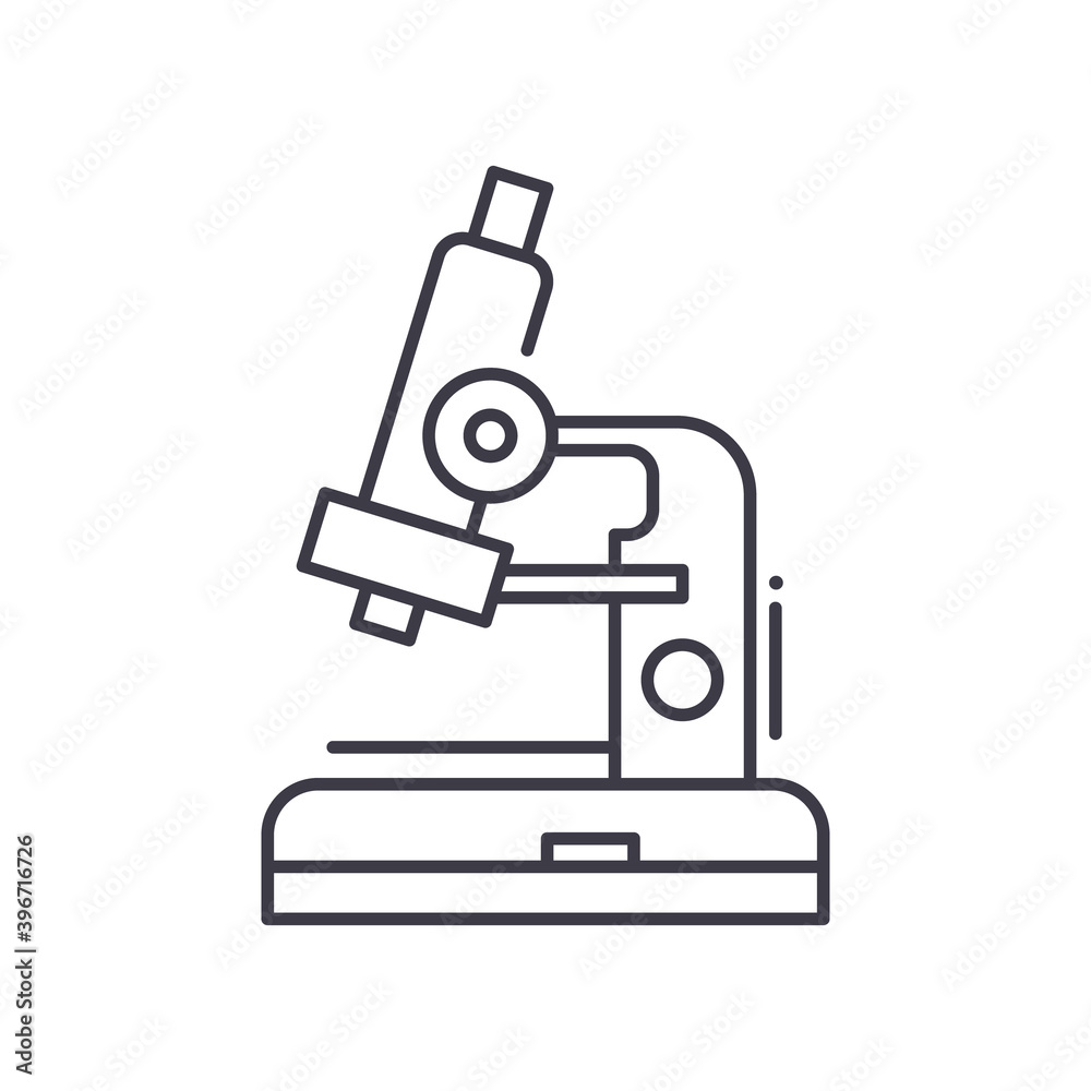 Microscope concept icon, linear isolated illustration, thin line vector, web design sign, outline concept symbol with editable stroke on white background. Microscope concept icon, linear isolated illustration, thin line vector, web design sign, outline concept symbol with editable stroke on white background.