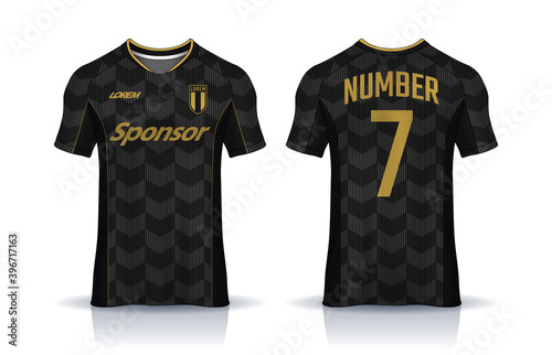 t-shirt sport design template, Soccer jersey mockup for football club. uniform front and back view.