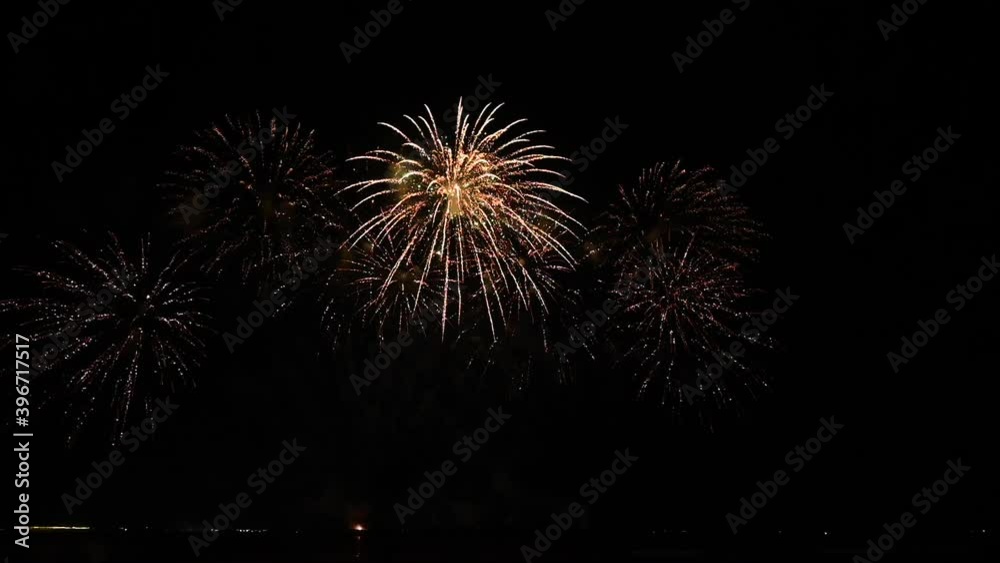 Elegant fireworks and fireworks display blurred on a black background Elegant fireworks and fireworks display blurred on a black background