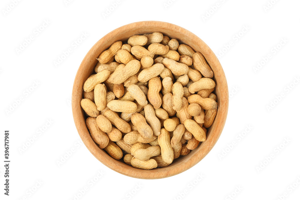 Bowl with peanut isolated on white background Bowl with peanut isolated on white background