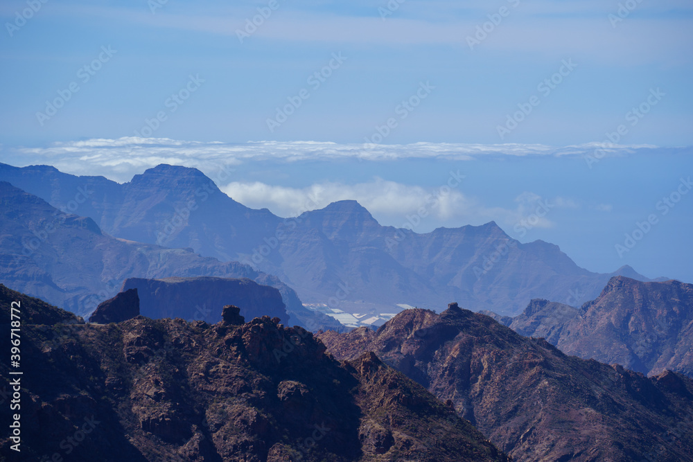 Mountain view over the clouds, Canaries, Spain Mountain view over the clouds, Canaries, Spain