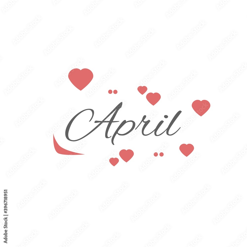 April calendar month name vector illustration. suitable for the new calendar.