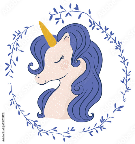 Unicorn vector illustration for children artwork, prints, greeting cards