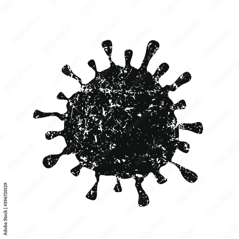 Virus shape icon. Grunge texture. Virion vector art illustration. Coronavirus disease symbol. Influenza epidemic logo. Covid-19 pandemic decorative clip-art sign. Isolated on white background.
Virus shape icon. Grunge texture. Virion vector art illustration. Coronavirus disease symbol. Influenza epidemic logo. Covid-19 pandemic decorative clip-art sign. Isolated on white background.