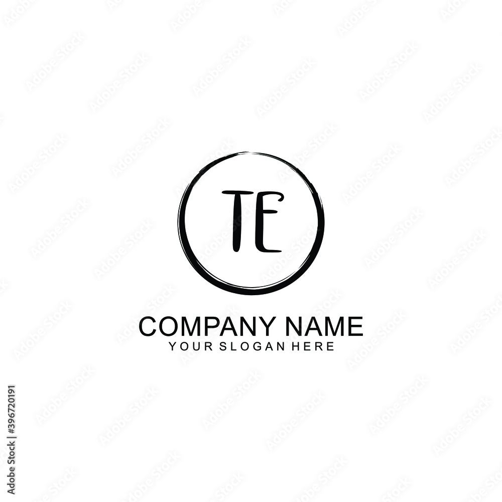 Initial TE Handwriting, Wedding Monogram Logo Design, Modern Minimalistic and Floral templates for Invitation cards Initial TE Handwriting, Wedding Monogram Logo Design, Modern Minimalistic and Floral templates for Invitation cards