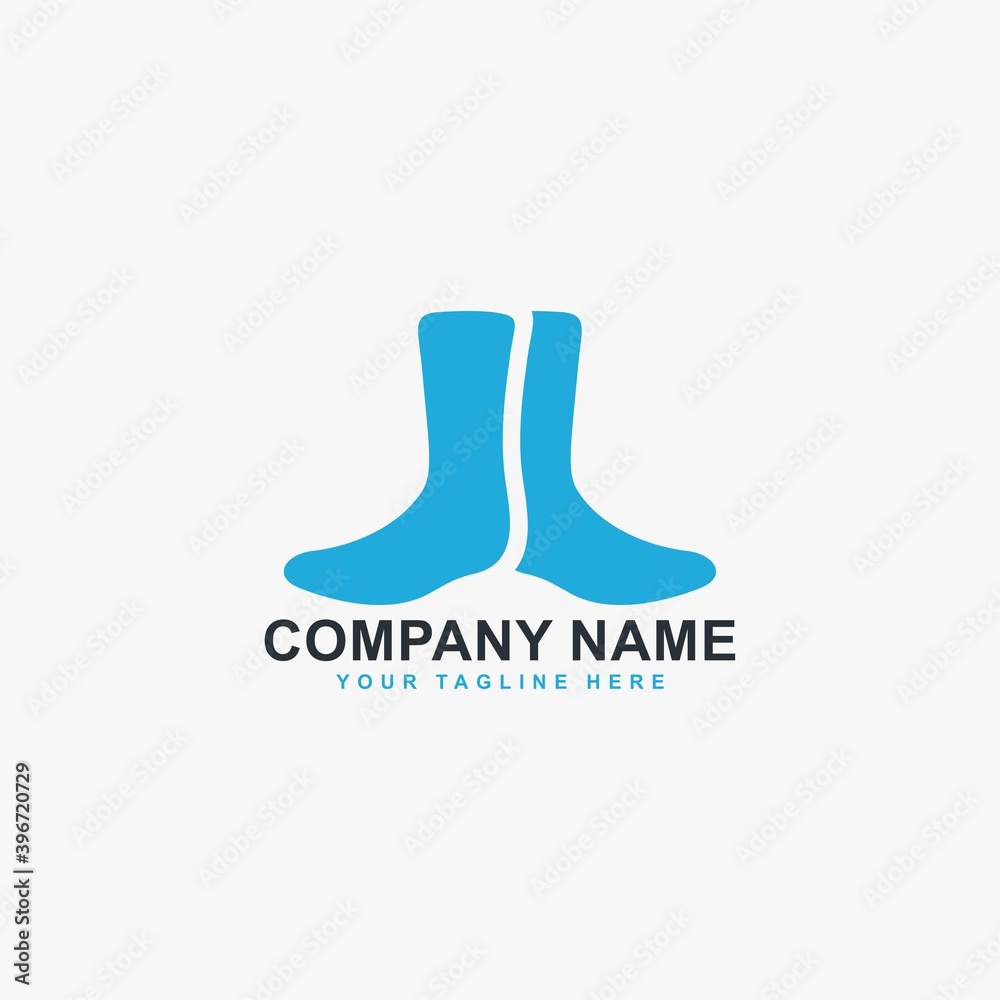 Socks logo design vector. Foot wear logo symbol icon.