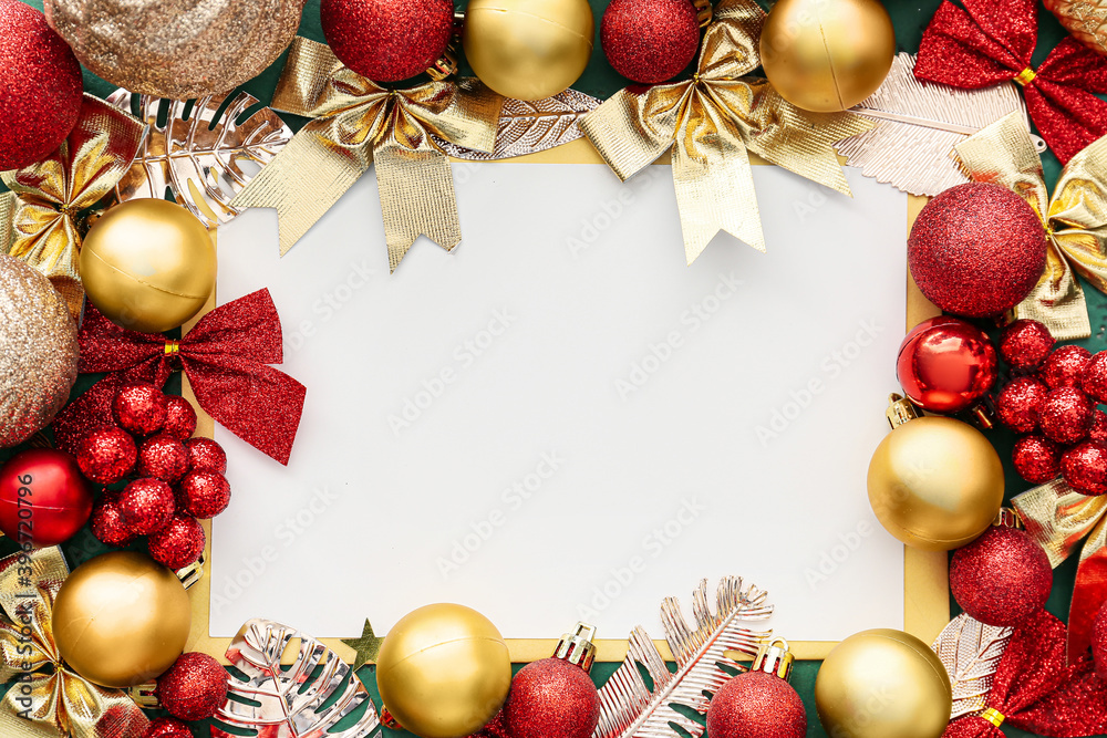 Beautiful Christmas composition with blank card Beautiful Christmas composition with blank card
