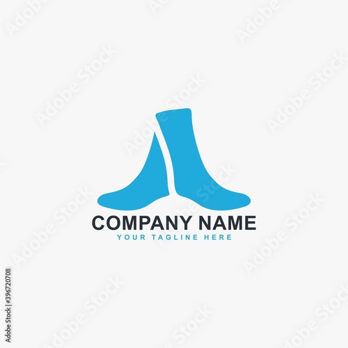 Socks logo design vector. Foot wear logo symbol icon.
