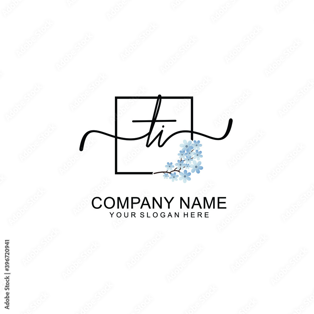 Initial TI Handwriting, Wedding Monogram Logo Design, Modern Minimalistic and Floral templates for Invitation cards Initial TI Handwriting, Wedding Monogram Logo Design, Modern Minimalistic and Floral templates for Invitation cards
