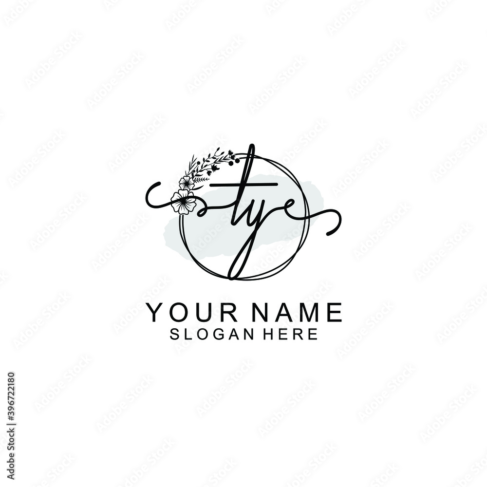 Initial TY Handwriting, Wedding Monogram Logo Design, Modern Minimalistic and Floral templates for Invitation cards Initial TY Handwriting, Wedding Monogram Logo Design, Modern Minimalistic and Floral templates for Invitation cards