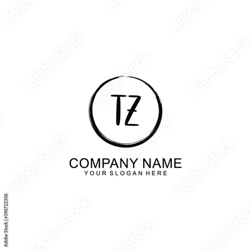 Initial TZ Handwriting, Wedding Monogram Logo Design, Modern Minimalistic and Floral templates for Invitation cards