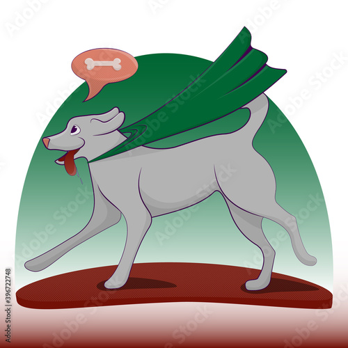 dog with a bone, running dog