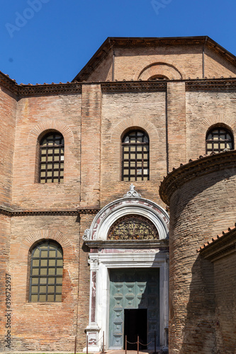 Famous Basilica di San Vitale, one of the most important examples of early Christian Byzantine art in western Europe, in Ravenna, region of Emilia-Romagna, Italy