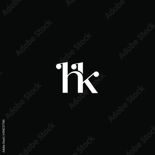 H K letter logo creative design on black color background.hk monogram