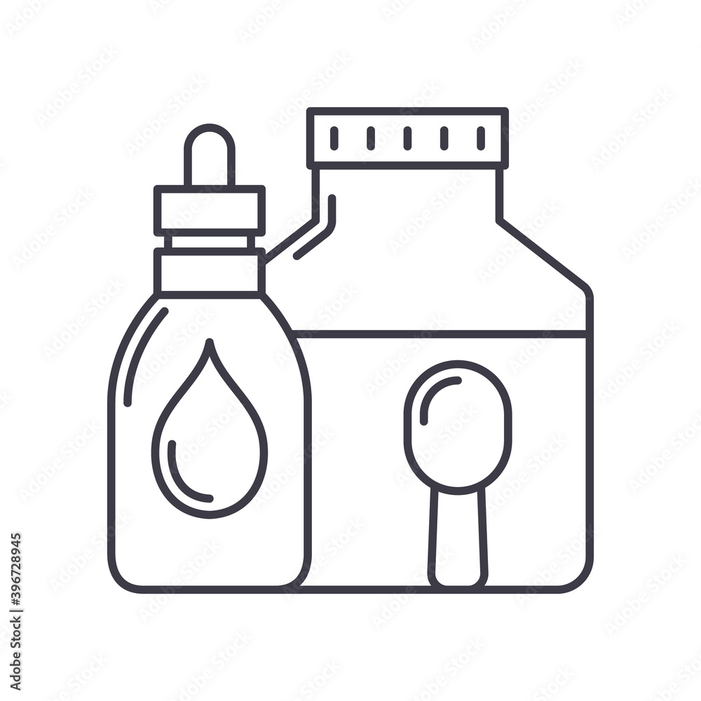 Medical mixture icon, linear isolated illustration, thin line vector, web design sign, outline concept symbol with editable stroke on white background.