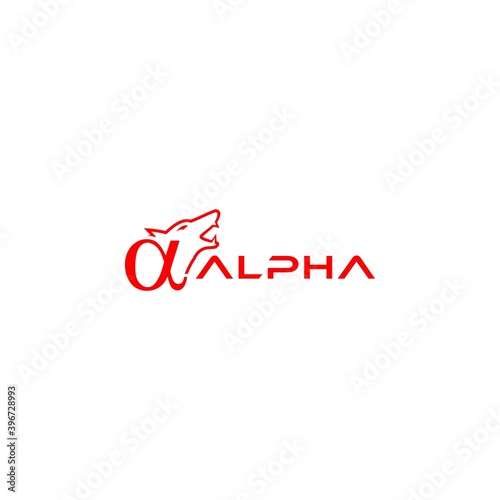 Alpha Wolf Logo Design Vector