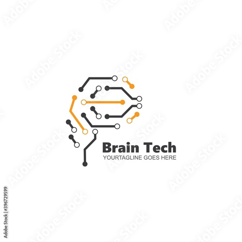 brain head vector illustration design template