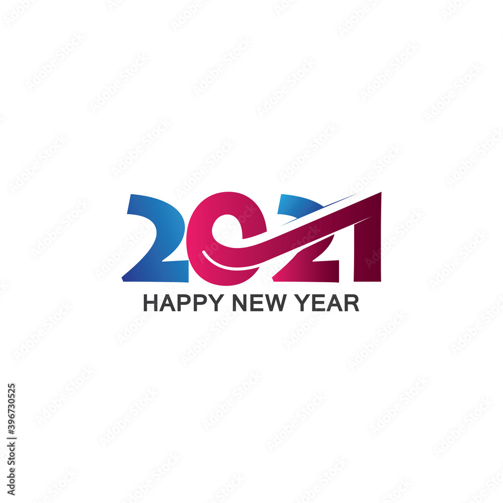 Happy New Year 2021 Celebration Design, Vector illustration template vector