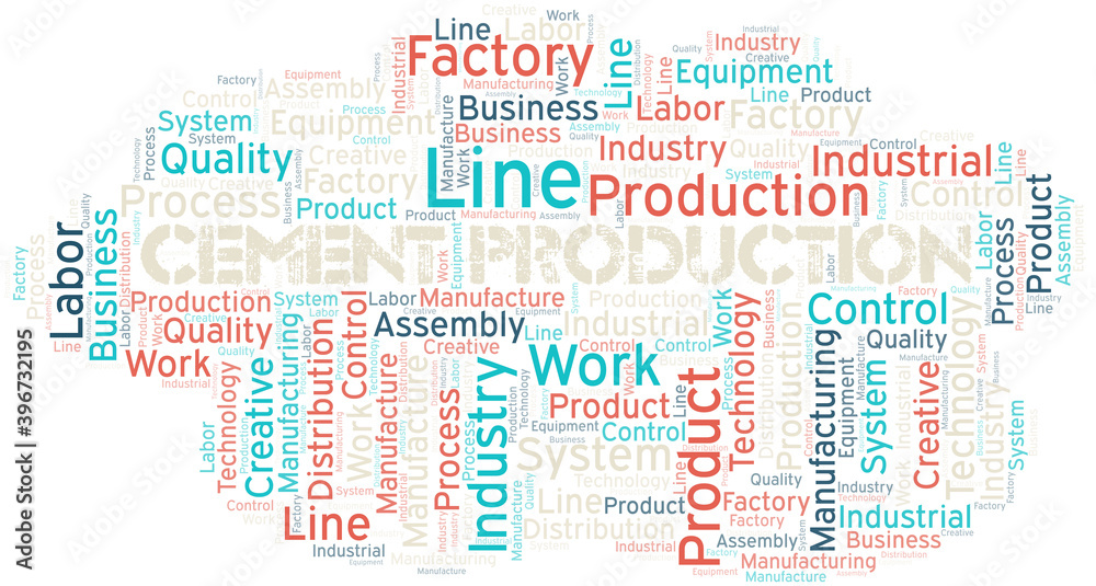 Obraz premium Cement Production word cloud create with text only.