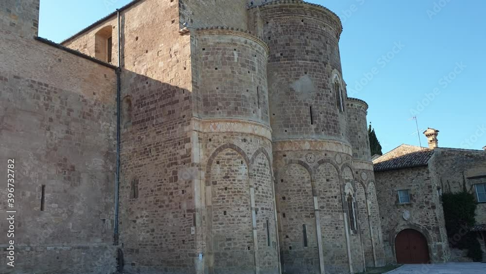 Back of San Giovanni in Venere Abbey with three apses. Tilt-up Back of San Giovanni in Venere Abbey with three apses. Tilt-up