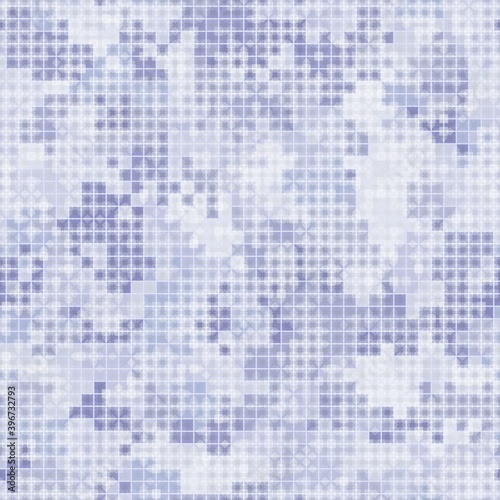 Military camouflage seamless pattern. Arctic winter digital pixel style.