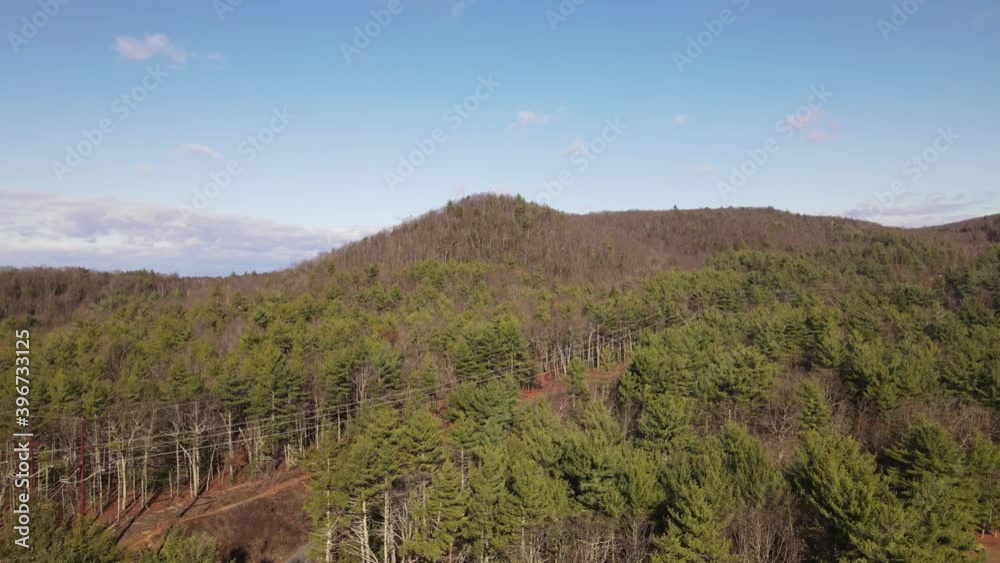 Power-lines near a mountain in the woods. Power-lines near a mountain in the woods.