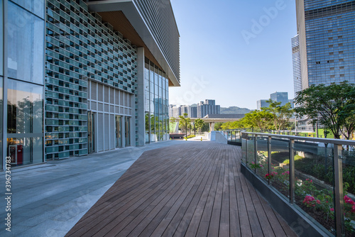 CBD building and empty ground in Nansha, Guangzhou, China