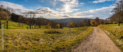 Autumn hike on the Hoechsten near Illmensee on Lake Constance