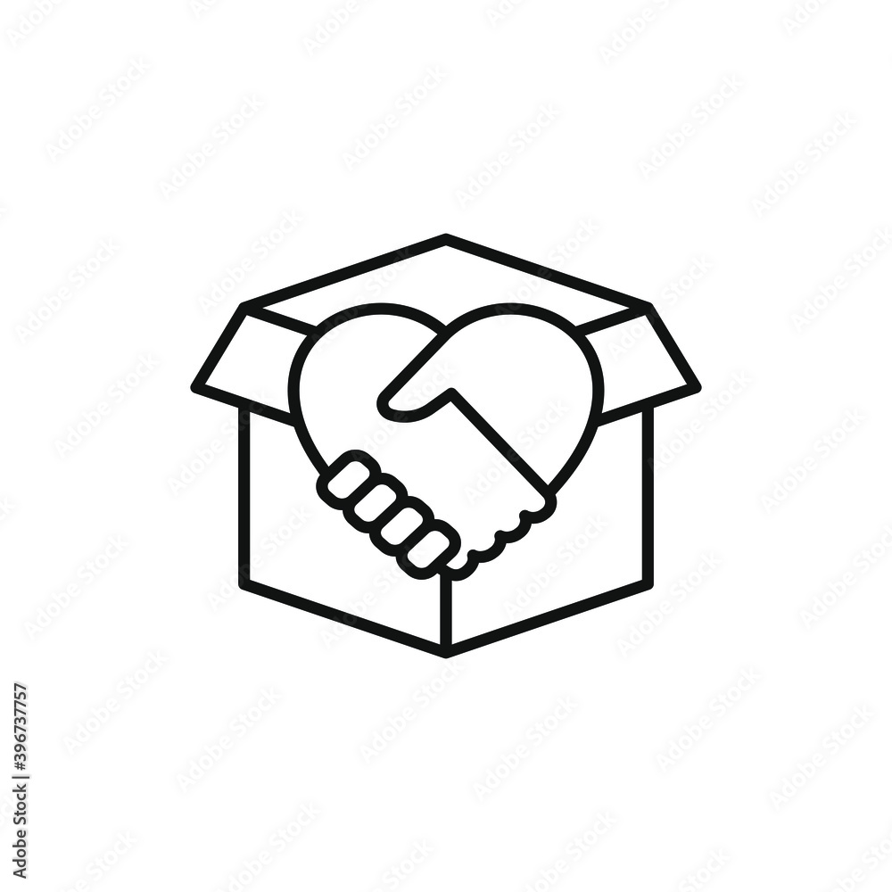 Donation icon line style isolated on white background. Vector illustration Donation icon line style isolated on white background. Vector illustration