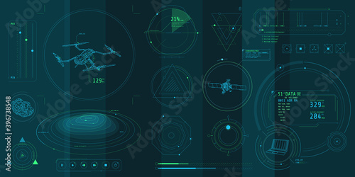 A set of thin elements on the topic of Drone Control.