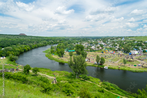 Elevated view from panoramic viewpoint of beautiful rural landscape.