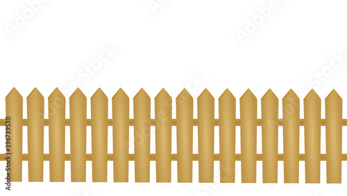Wooden planks fence.  vector illustration