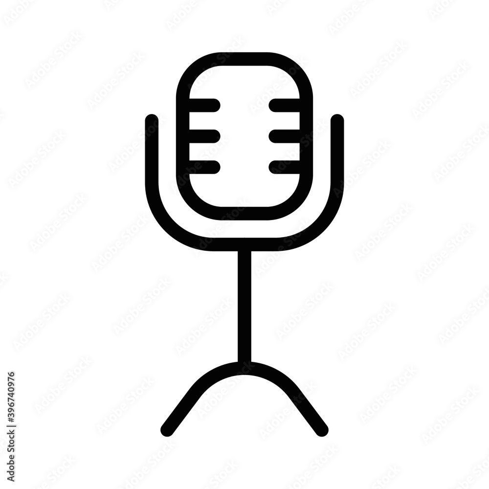 Microphone icon vector illustration of a logo template for various purposes. Isolated on white background.