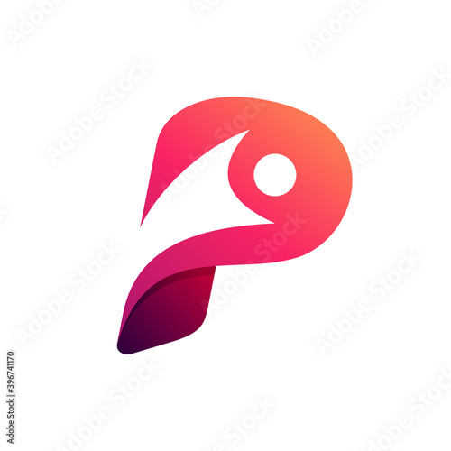 p people logo, letter p with people concept
