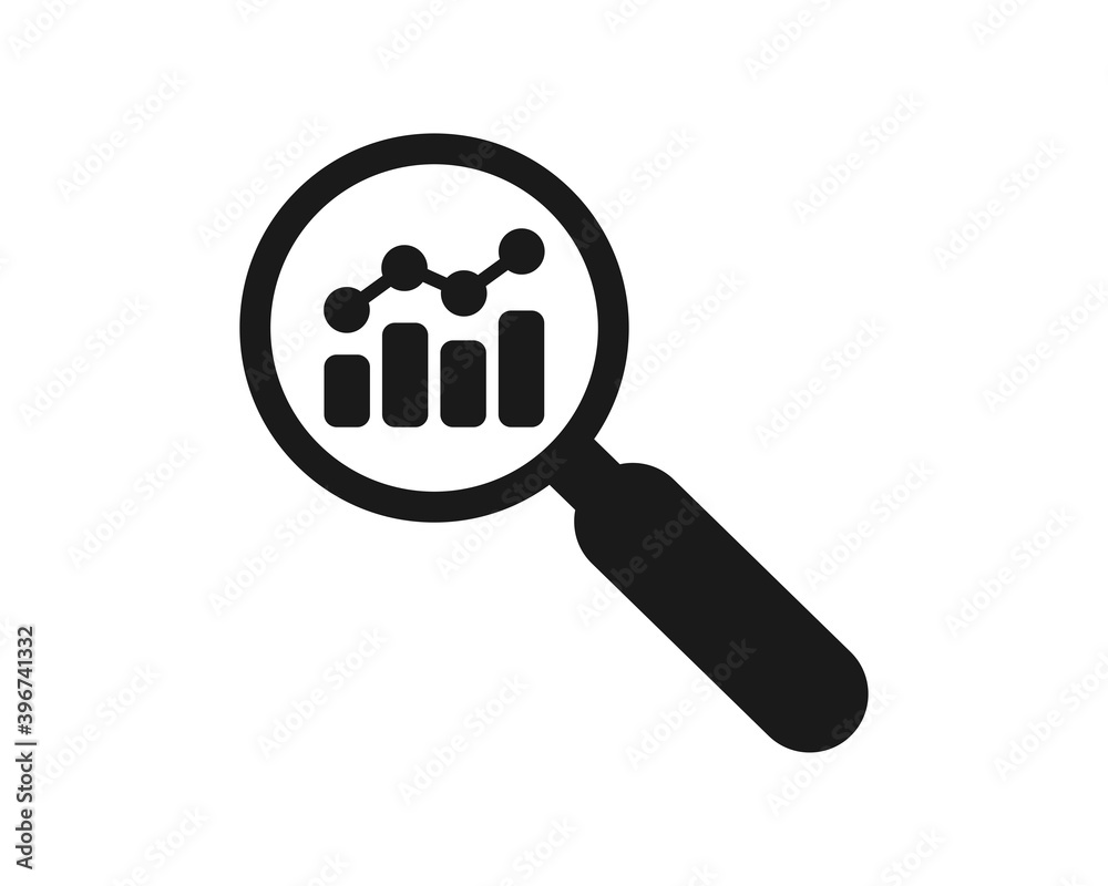 Analytical graph icon, marketing research, business analysis. Vector illustration. Analytical graph icon, marketing research, business analysis. Vector illustration.