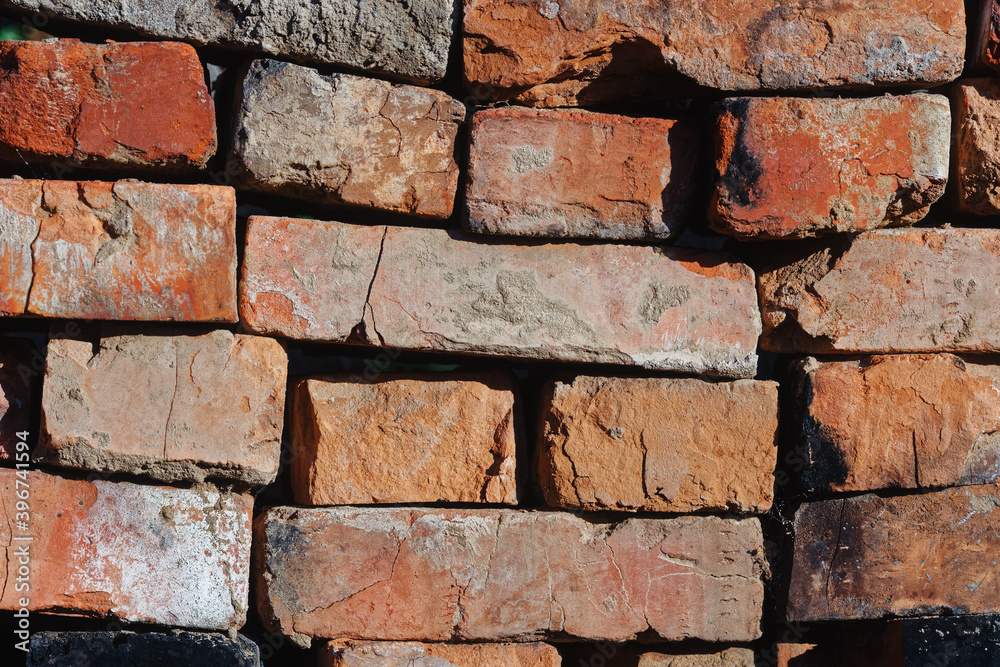 folded old red brick background. High quality photo folded old red brick background. High quality photo
